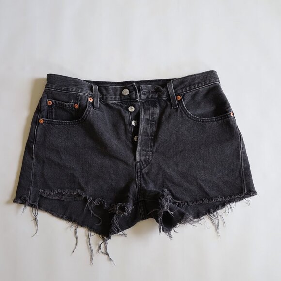 Levi's Pants - Levi's Women's Premium 501 Original Shorts Cutoff Black Jeans Denim Size 29